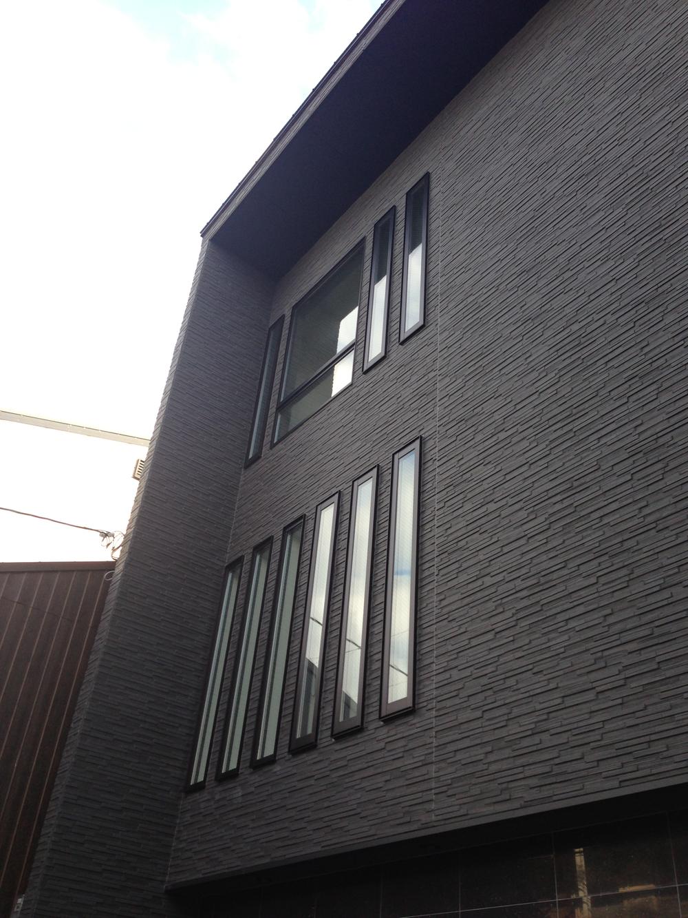 Local appearance photo. Frontage spacious ・ Outer wall tiling