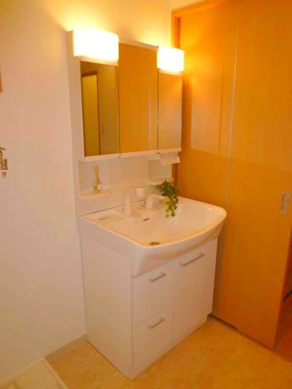 Wash basin, toilet. Wash