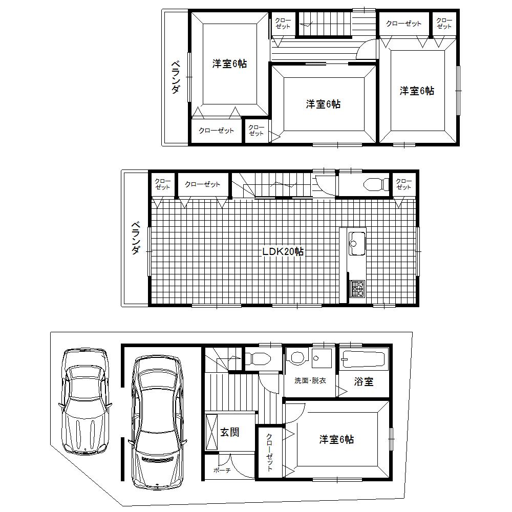 Other. 4LDK, Living 20 Pledge, Two garage, Floor plan of enhancement