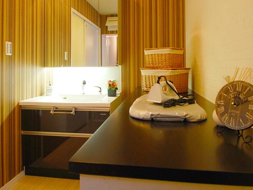 Model house photo. Our example of construction (wash housework room)