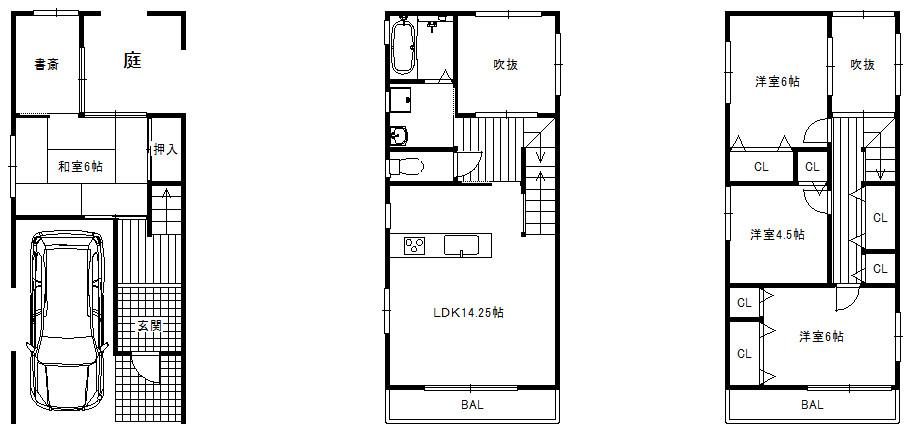 Compartment view + building plan example. Building plan example, Land price 42,800,000 yen, Land area 65.65 sq m , Building price 16 million yen, Building area 100.24 sq m building plan example building price 16 million yen, Building area 100.24 sq m