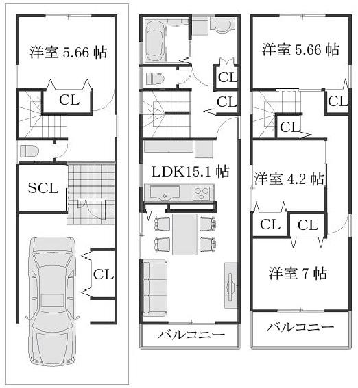 Building plan example (floor plan). Building plan example Building price 13.8 million yen, Building area 103.32 sq m Set price 35,800,000 yen