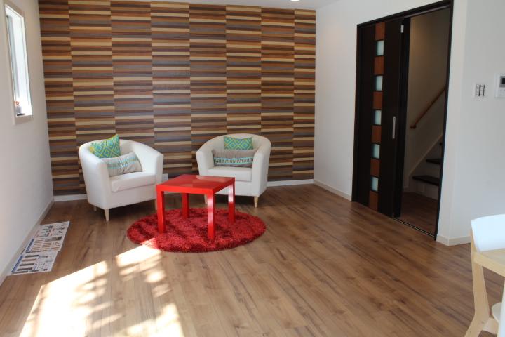 Model house photo. The LDK floor heating equipped