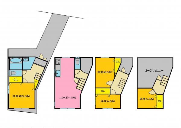 Floor plan. 25,800,000 yen, 4LDK, Land area 59.36 sq m , Building area 93.67 sq m