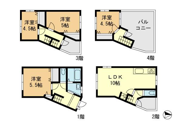 Floor plan. 25,800,000 yen, 4LDK, Land area 59.36 sq m , Building area 93.67 sq m