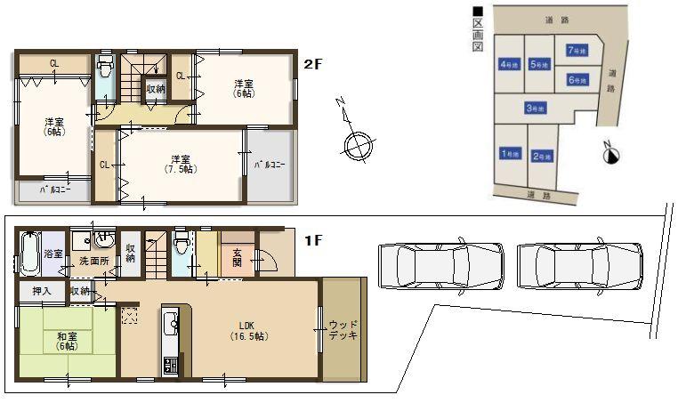 Floor plan. (No. 3 locations), Price 37,900,000 yen, 4LDK, Land area 119.76 sq m , Building area 100.44 sq m