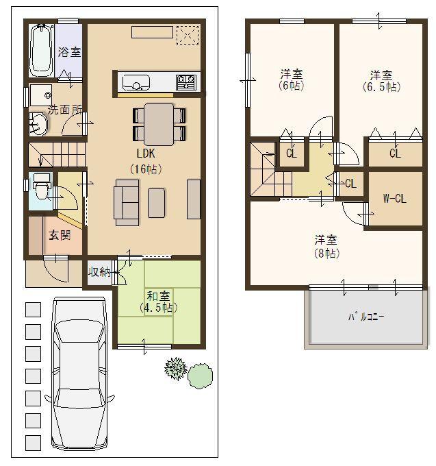 Floor plan. (No. 1 point), Price 36,800,000 yen, 4LDK, Land area 85.53 sq m , Building area 92.34 sq m
