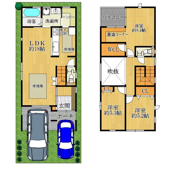 Floor plan. 37,800,000 yen, 3LDK, Land area 88.66 sq m , Building area 97.93 sq m