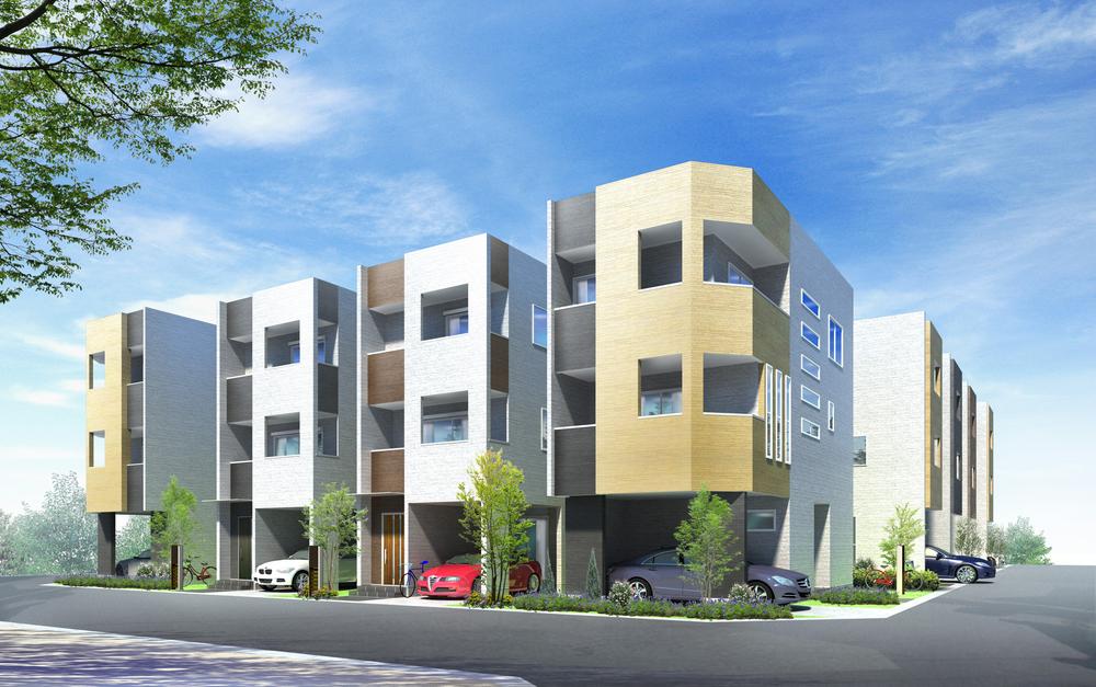 Rendering (appearance). Configure the streets of simple modern, 12 form a family gathering streets. For reasonable partition number of the city to the station a 5-minute walk, Communication with neighboring is also easy to aim.