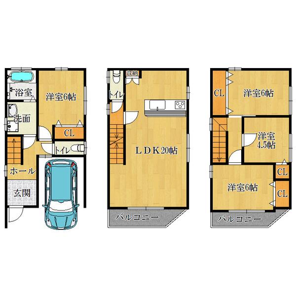 Floor plan. 36,800,000 yen, 4LDK, Land area 58.84 sq m , Building area 113.43 sq m