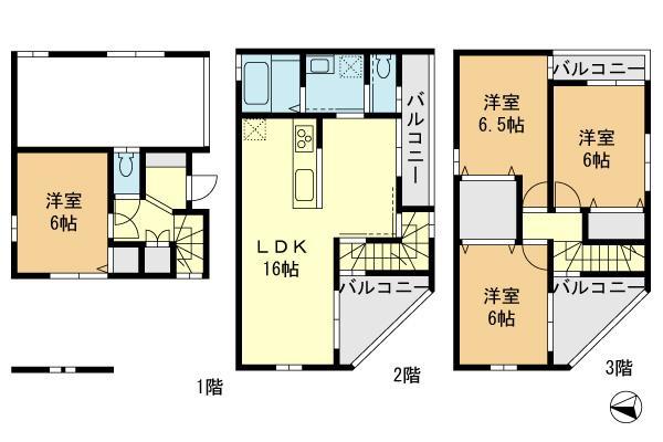 Floor plan. 36,800,000 yen, 4LDK, Land area 61.88 sq m , Building area 109.35 sq m