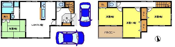 Floor plan. (No. 1 point), Price 19,800,000 yen, 4LDK, Land area 100.5 sq m , Building area 95.58 sq m