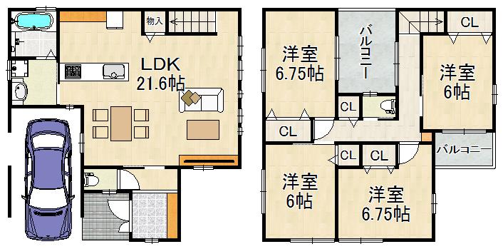 Other building plan example. 4LDK, Building area of approximately 107.32 sq m , Building price 18 million yen