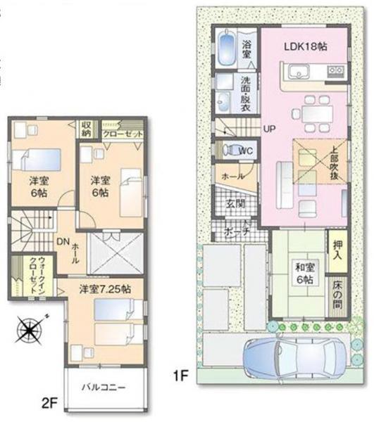 Floor plan. 34,800,000 yen, 4LDK, Land area 100.77 sq m , Building area 101.75 sq m
