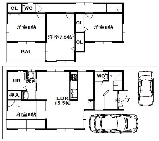 Floor plan. (No. 1 point), Price 19,800,000 yen, 4LDK, Land area 100.5 sq m , Building area 95.58 sq m