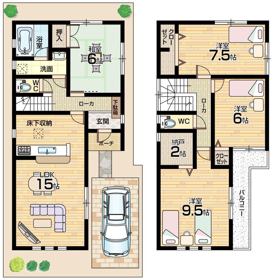 Floor plan. (No. 3 locations), Price 22,800,000 yen, 4LDK+S, Land area 103.1 sq m , Building area 101.25 sq m
