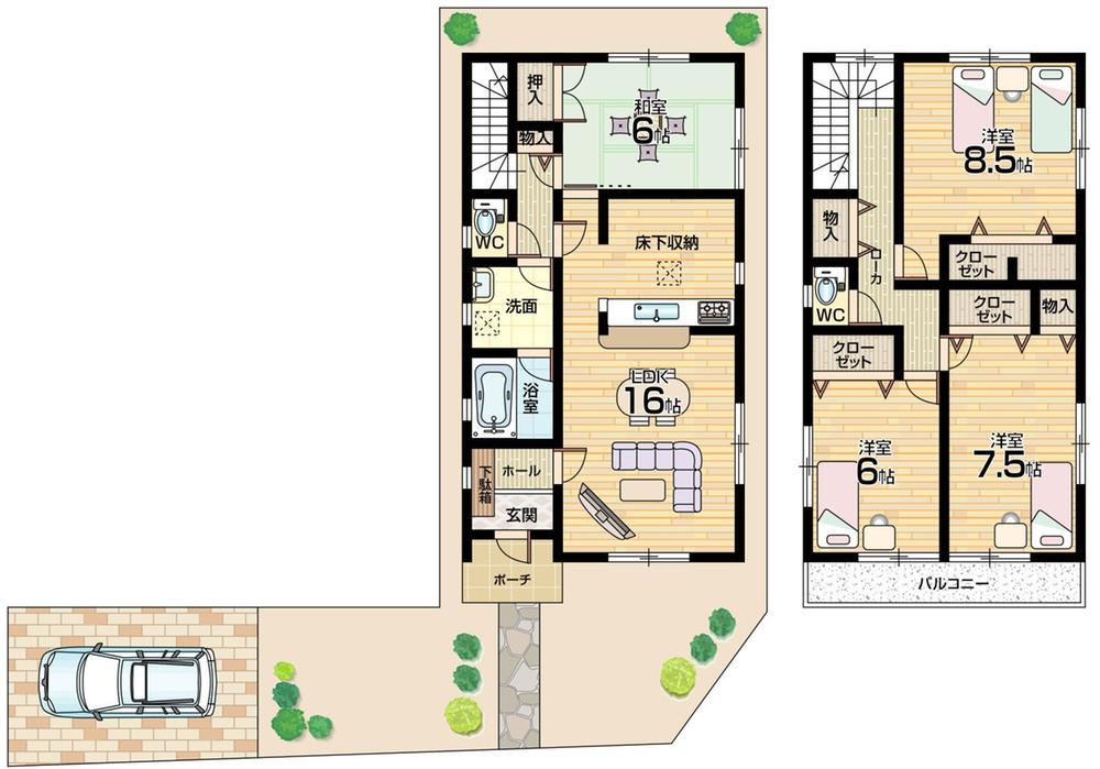 Floor plan. (No. 4 locations), Price 22,800,000 yen, 4LDK, Land area 125.42 sq m , Building area 105.3 sq m