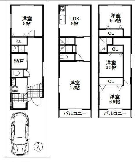 Floor plan. 18,800,000 yen, 5LDK, Land area 71.29 sq m , Building area 113.38 sq m