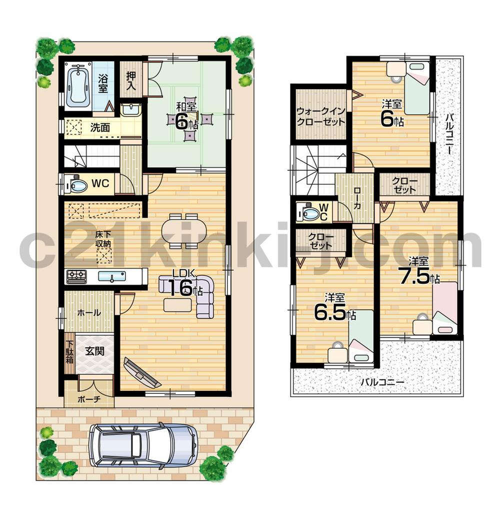 Floor plan. (No. 3 locations), Price 21,800,000 yen, 4LDK+S, Land area 90.56 sq m , Building area 98.01 sq m