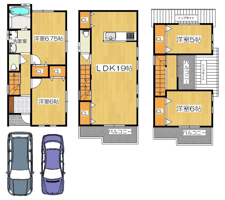 Floor plan. (A No. land), Price 37,800,000 yen, 4LDK, Land area 82.03 sq m , Building area 103.26 sq m