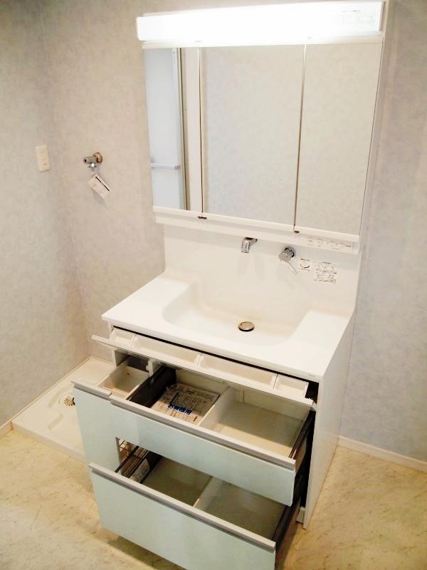 Wash basin, toilet. Construction is a picture