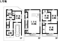 Building plan example (Perth ・ Introspection). Building plan example (L No. land) Building Price Ten thousand yen, Building area sq m