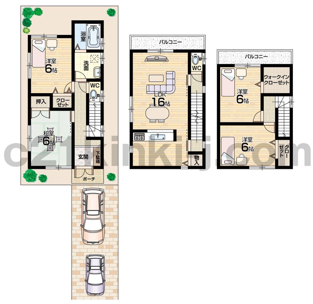 Floor plan. (No. 2 locations), Price 27,800,000 yen, 4LDK+S, Land area 85.06 sq m , Building area 100.44 sq m
