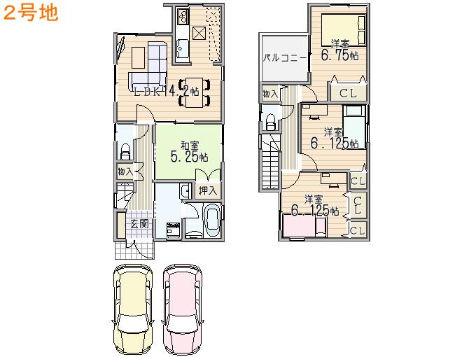 Floor plan. (No. 2 locations), Price 31,800,000 yen, 4LDK, Land area 98.63 sq m , Building area 93.14 sq m