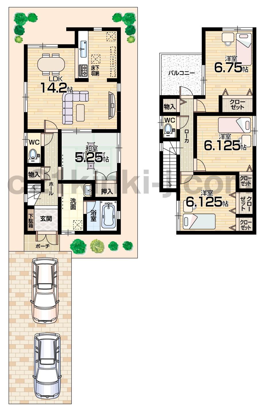 Floor plan. 31,800,000 yen, 4LDK, Land area 98.63 sq m , Building area 93.14 sq m floor plan 4LDK! All rooms 6 quires more!