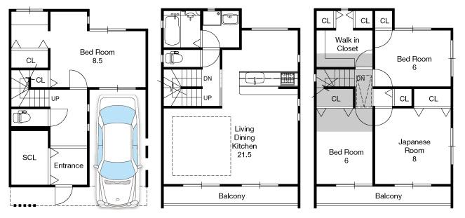 Floor plan. (C No. land), Price 35,800,000 yen, 4LDK, Land area 72.74 sq m , Building area 119.89 sq m