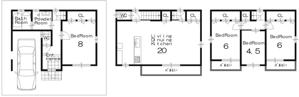 Floor plan. Price 32,800,000 yen, 4LDK, Land area 64.65 sq m , Building area 103.05 sq m