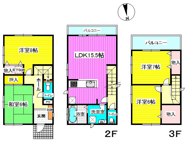 Floor plan. (B Building), Price 31,300,000 yen, 4LDK, Land area 94.53 sq m , Building area 100.6 sq m