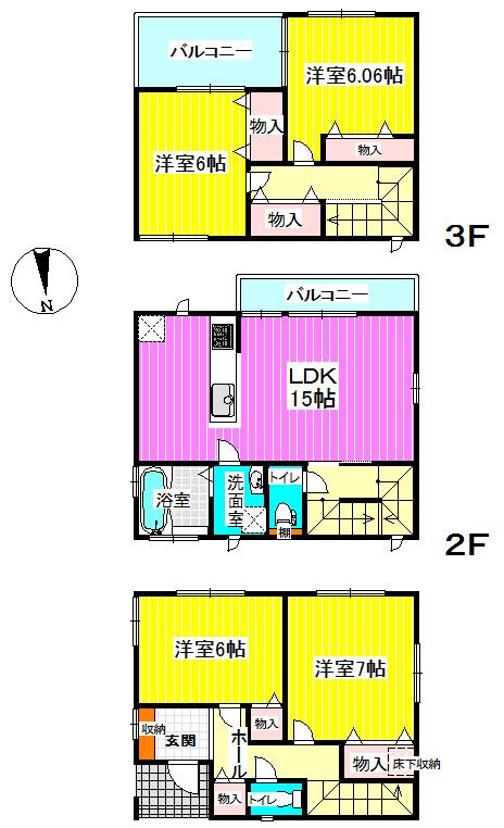 Floor plan. (C Building), Price 28,300,000 yen, 4LDK, Land area 99.94 sq m , Building area 102.67 sq m