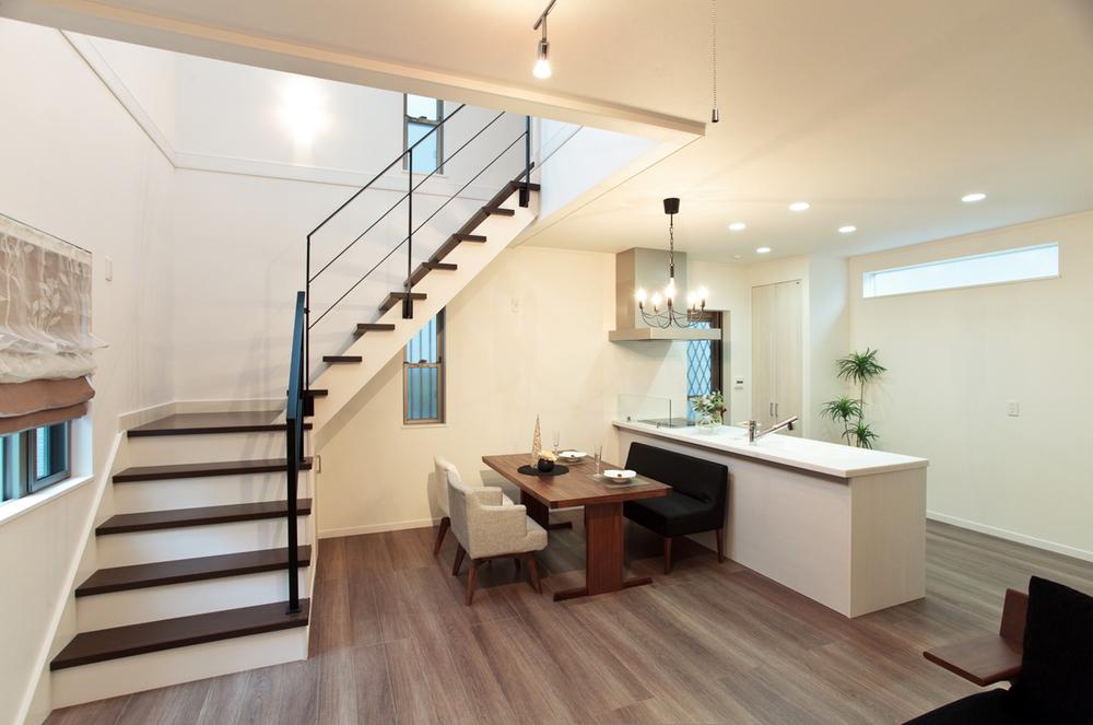 Building plan example (introspection photo). Living stairs, Everyone is the place to feel the family. And "good morning", "good night", "we're going.", You can casual time cherish.