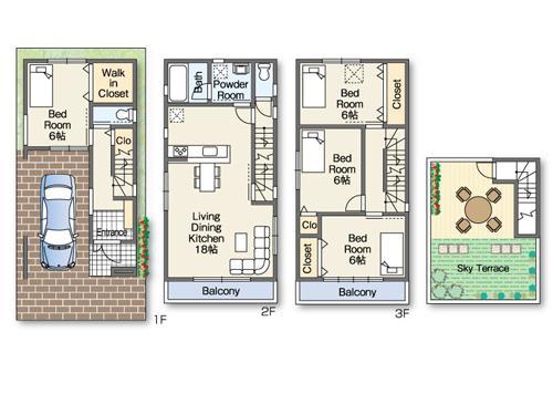 Floor plan. THE SKY Shojihigashi No. 2 place Floor plan