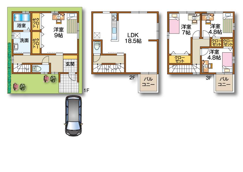 Floor plan. 26,800,000 yen, 4LDK, Land area 77.38 sq m , Building area 110.42 sq m floor plan
