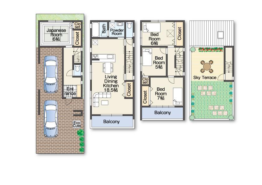 Floor plan. THE SKY series For children the room to Tajima life The playground