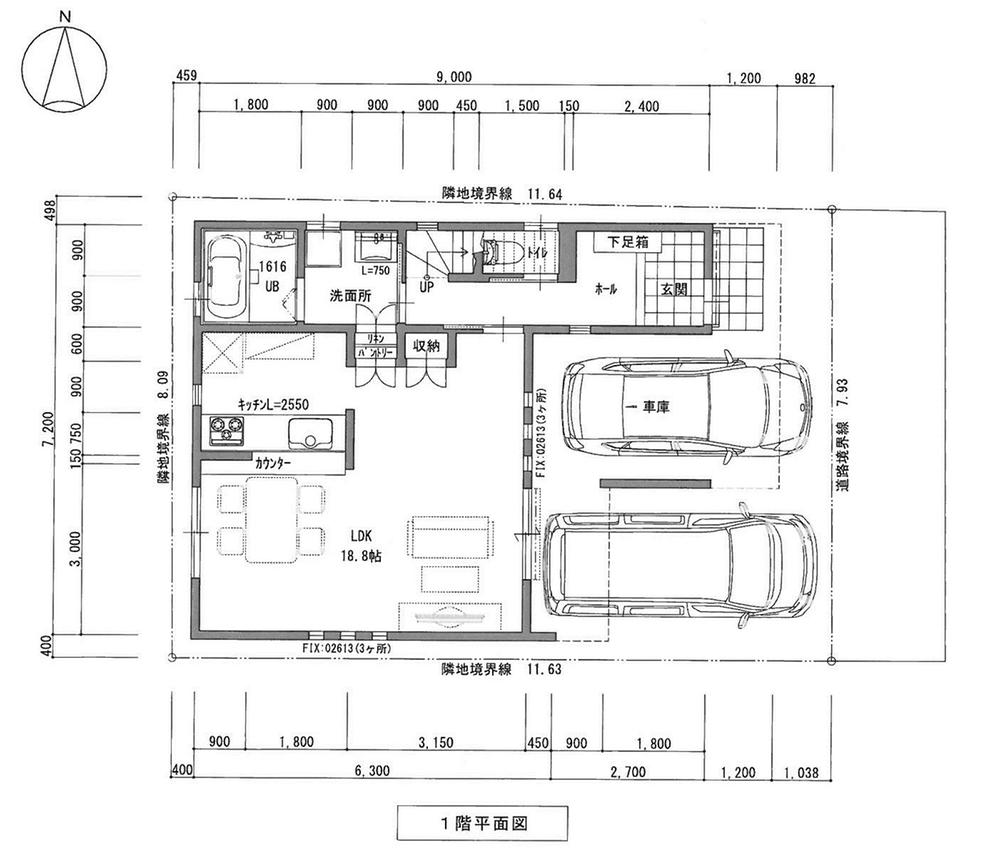 Floor plan. 33,800,000 yen, 4LDK, Land area 109.42 sq m , Building area 117.27 sq m 1 floor floor plan drawings