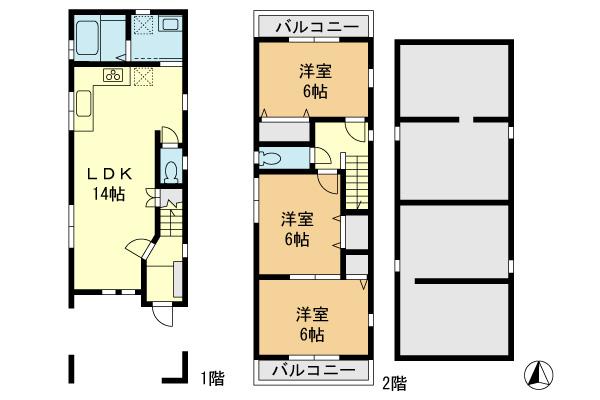 Floor plan. 26,800,000 yen, 3LDK, Land area 67.52 sq m , Building area 84.24 sq m floor plan drawings