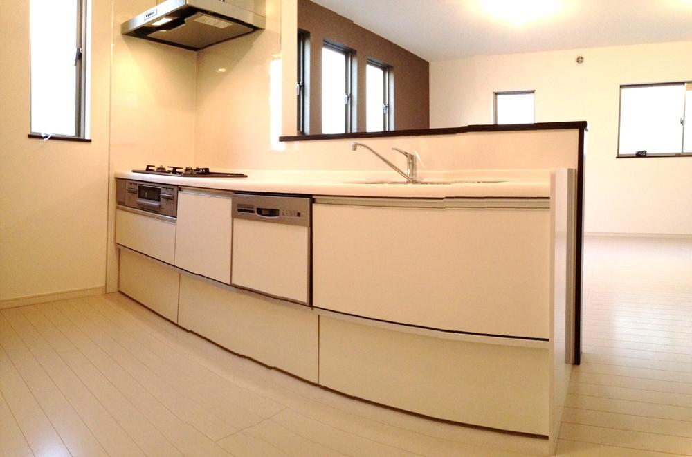 Kitchen. Artificial marble top plate ・ With dishwasher Cleanup Rakuera In the kitchen behind the, With pantry