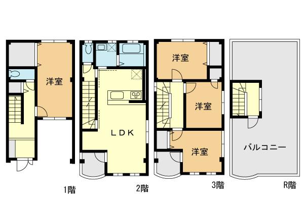 Floor plan. 33,800,000 yen, 4LDK, Land area 63.59 sq m , Building area 118.03 sq m