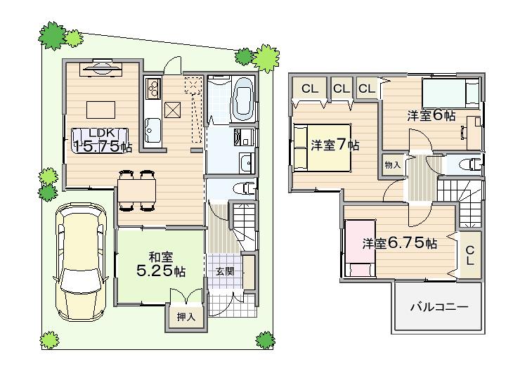 Floor plan. 29,800,000 yen, 4LDK, Land area 88.64 sq m , Building area 91.93 sq m