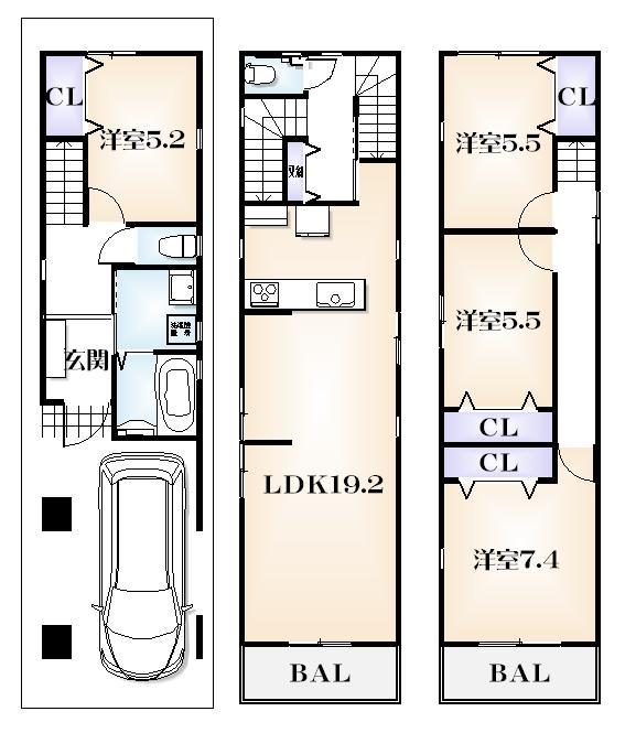 Floor plan. 26,800,000 yen, 4LDK, Land area 58.98 sq m , Building area 106.47 sq m Reference Floor, Floor change is possible consultation.