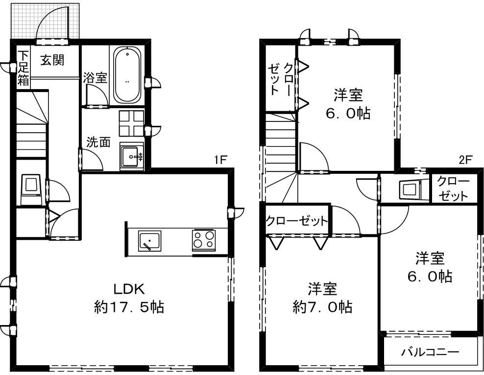 Floor plan. 31,800,000 yen, 4LDK, Land area 119.46 sq m , Building area 103 sq m 2 storey plan view ・ Free design support