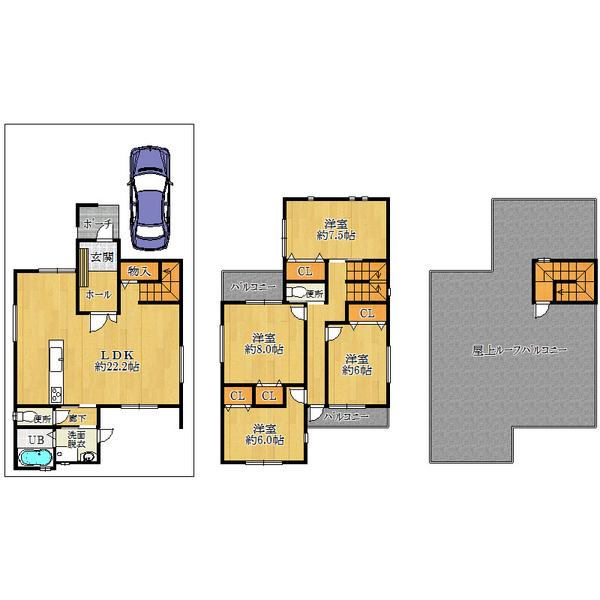 Floor plan. 36,900,000 yen, 4LDK, Land area 139.69 sq m , Building area 118.66 sq m