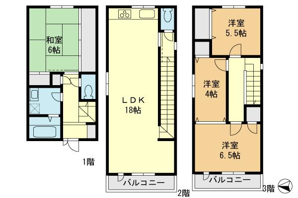 Floor plan. 20.8 million yen, 4LDK, Land area 58.47 sq m , Building area 95.2 sq m