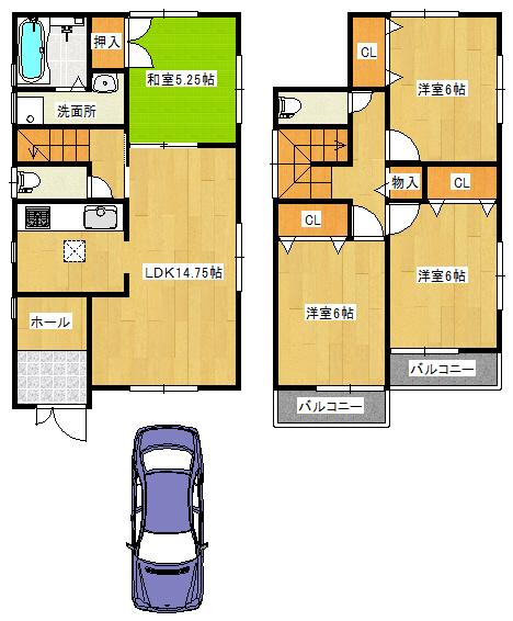 Floor plan. 30,800,000 yen, 4LDK, Land area 112.32 sq m , Building area 92.34 sq m ◆ Floor plan