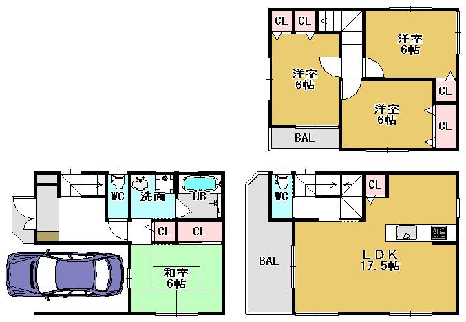 Floor plan. (No. 1 point), Price 30,800,000 yen, 4LDK, Land area 64.8 sq m , Building area 113.68 sq m