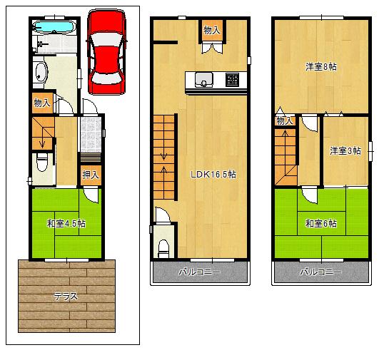 Floor plan. 24,300,000 yen, 4LDK, Land area 71.12 sq m , Building area 86.94 sq m