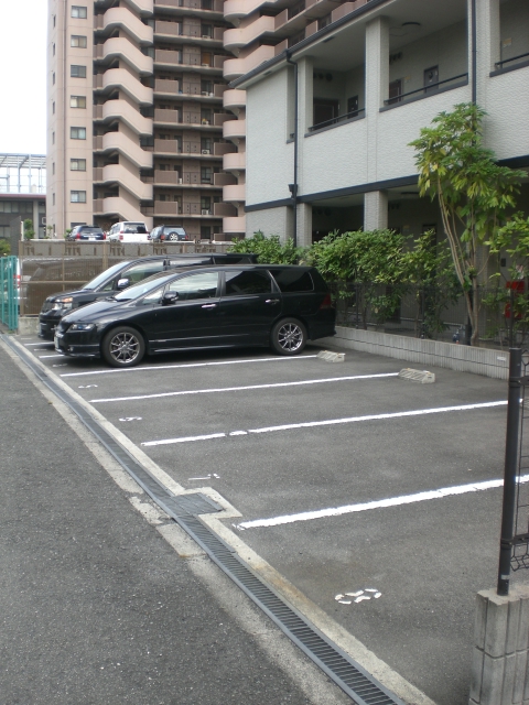 Parking lot. There is parking in front of the eye.